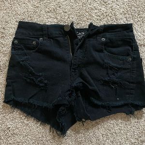 American eagle black denim shorts